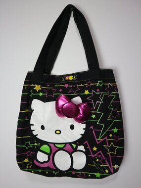 Hello Kitty Grunge Style Black Y2K Tote Bag